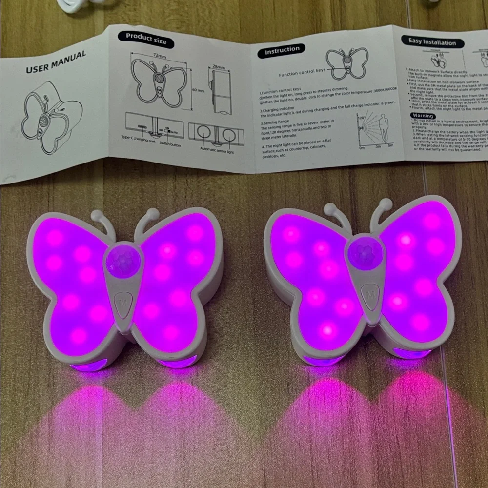 RGB LED Butterfly Night Lights with Motion Sensor